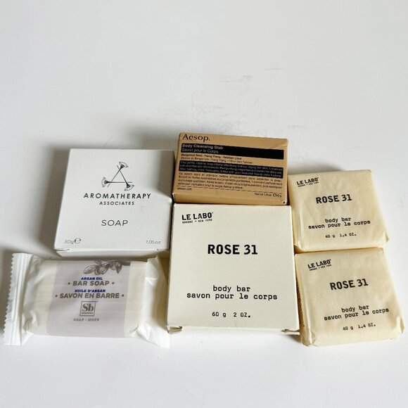 lOT OF Le Labo Rose 31 Bar Soap AESPO Soap Box Variety Bar Soap